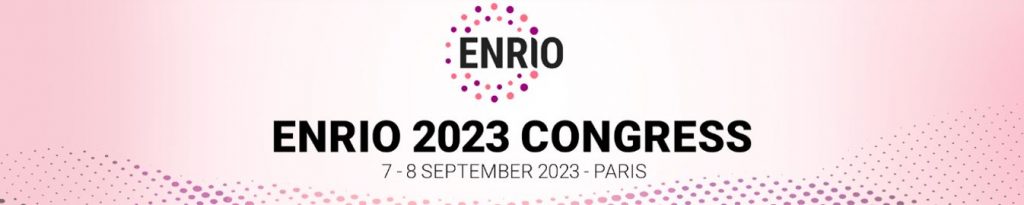 Kuvakaappaus Enrio-kongressin logosta. Logossa lukee Enrio 2023 congress, 7-8 September Paris.
