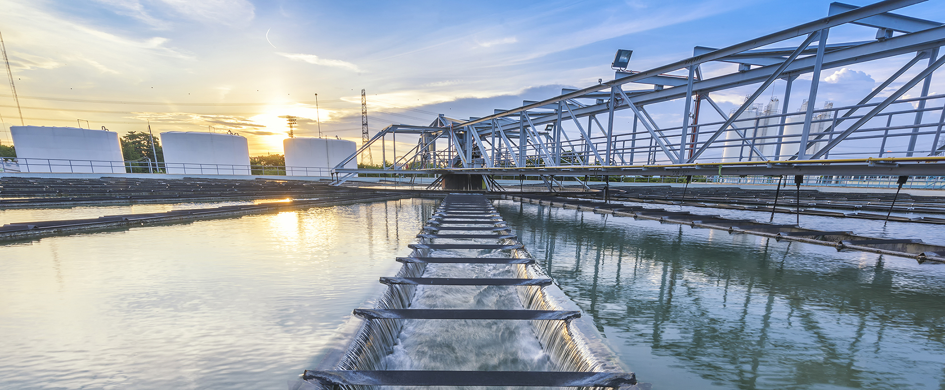 Water pool, dam and bridge