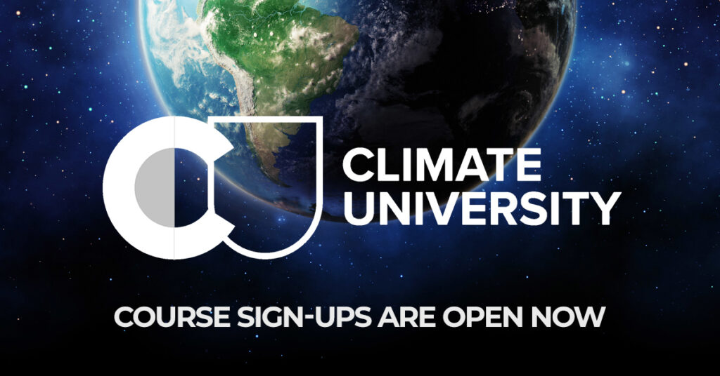 Climate University course sign-ups are open now